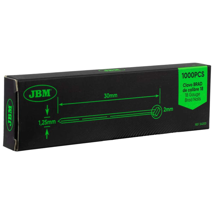 CONJUNTO DE PREGOS BRAD 30X1.25MM CALIBRE 18 (1000 UNIDADES)