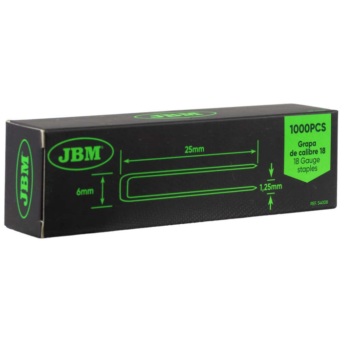 SET DE GRAPAS 25X6MM DE CALIBRE 18 (1000PCS)