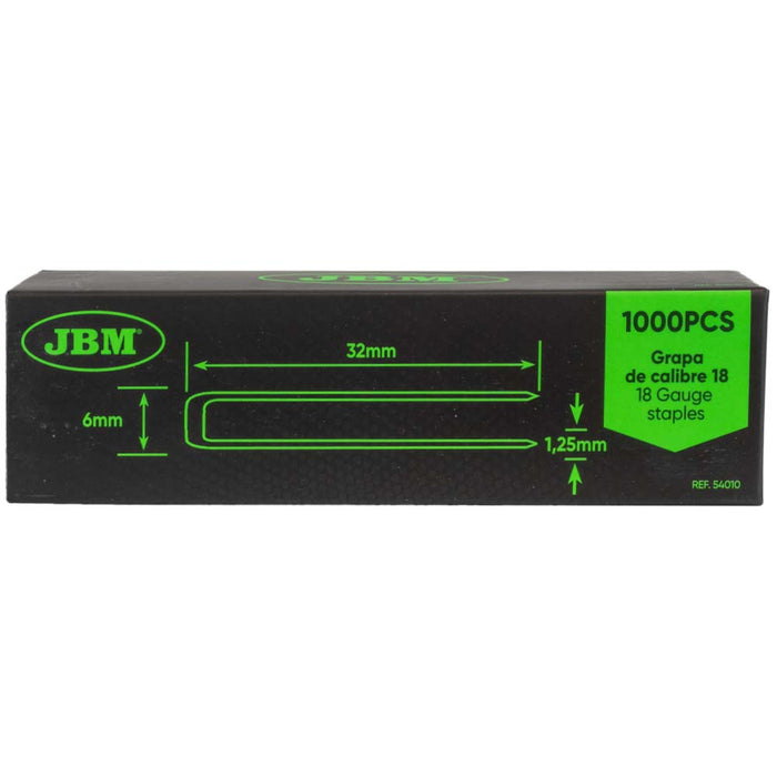 JEU D'AGRAFES DE 32X6MM DE CALIBRE 18 (1000 PIÈCES)