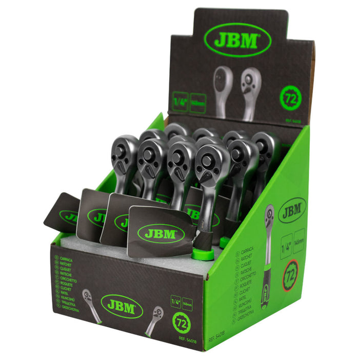 CARRACA DE 1/4" CON CABEZAL DE 72 DIENTES 145MM CINCADA