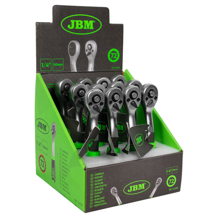 CARRACA DE 1/4" CON CABEZAL DE 72 DIENTES 145MM CINCADA