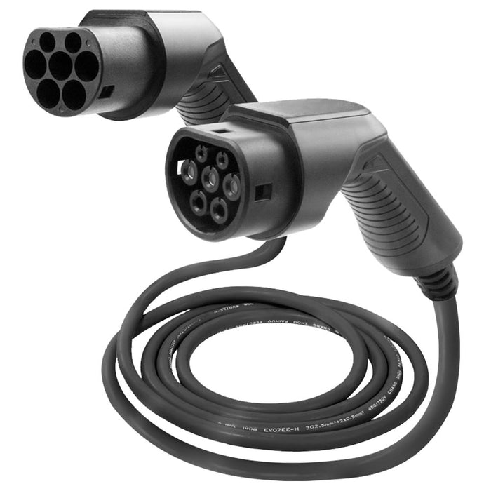 CABLE DE CARGA PARA COCHE ELÉCTRICO, 11KW, 16 A, TIPO 2 A TIPO 2 (TRIFÁSICO)