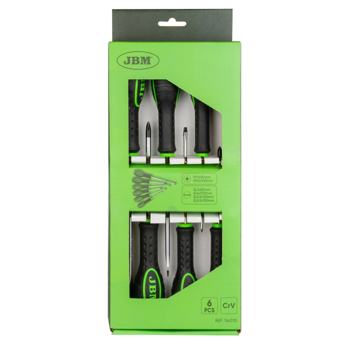 SET DE 6 DESTORNILLADORES (2 ESTRELLA + 4 PLANOS)