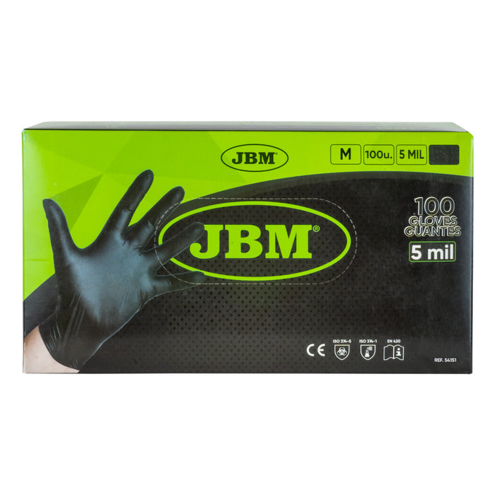 PACK 10 CAJAS GUANTES NEGROS DESECHABLES DE NITRILO 5MIL (100 UND)