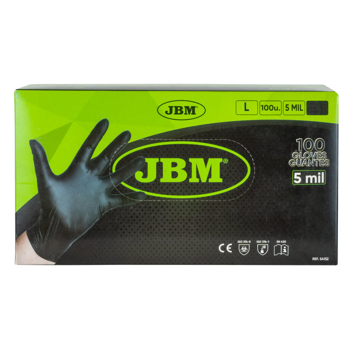 PACK 10 CAJAS GUANTES NEGROS DESECHABLES DE NITRILO 5MIL (100 UND)