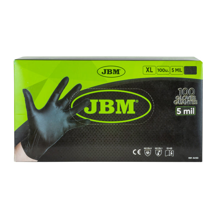 PACK 10 CAJAS GUANTES NEGROS DESECHABLES DE NITRILO 5MIL (100 UND)