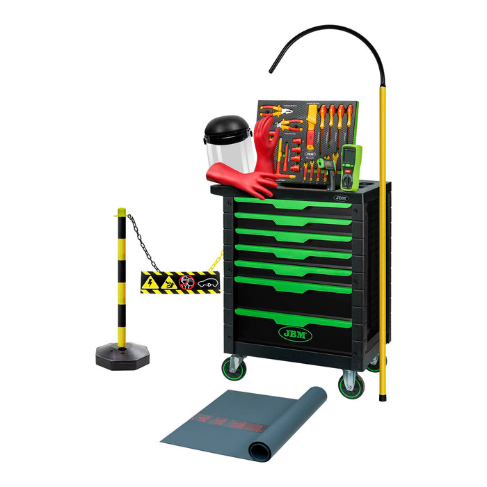 7-DRAWER TOOL TROLLEY VDE SPECIAL GREEN