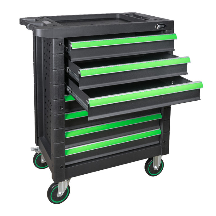 7-DRAWER TOOL TROLLEY, SAME SIZE, GREEN
