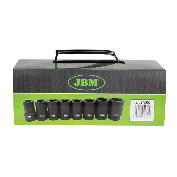 SET DE 8 VASOS DE IMPACTO DE 1" LARGOS