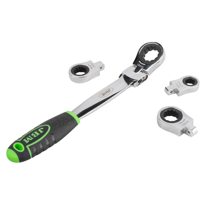 LLAVE DE TRINQUETE CON CABEZAL INTERCAMBIABLE 12 PCS