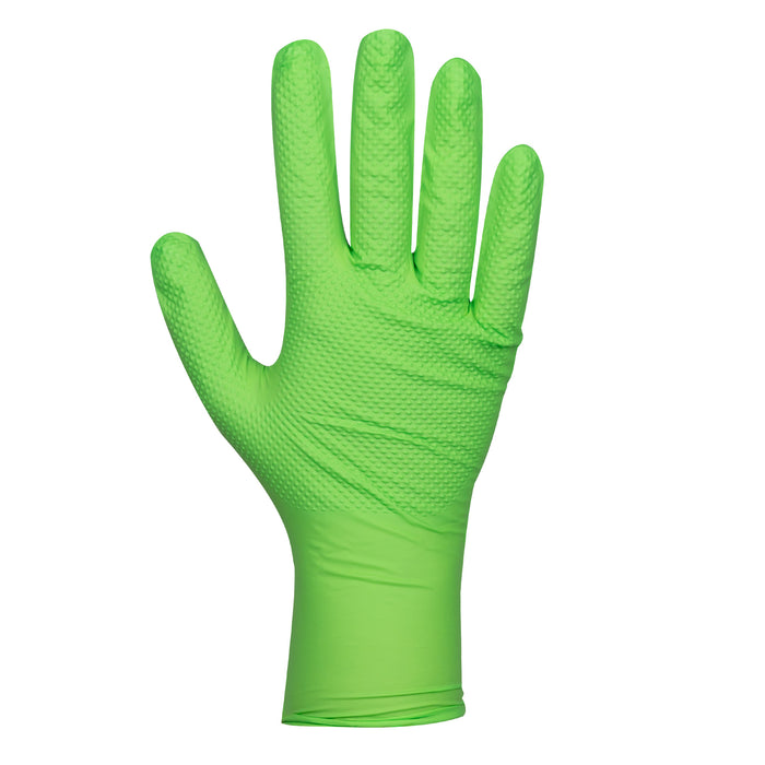 GUANTES VERDES DESECHABLES DE NITRILO T:L 7,0MIL (100 UDS.) TEXTURA DIAMANTE
