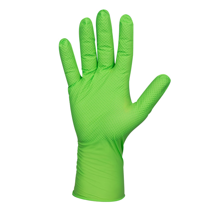 GUANTES VERDES DESECHABLES DE NITRILO T:L 7,0MIL (100 UDS.) TEXTURA DIAMANTE