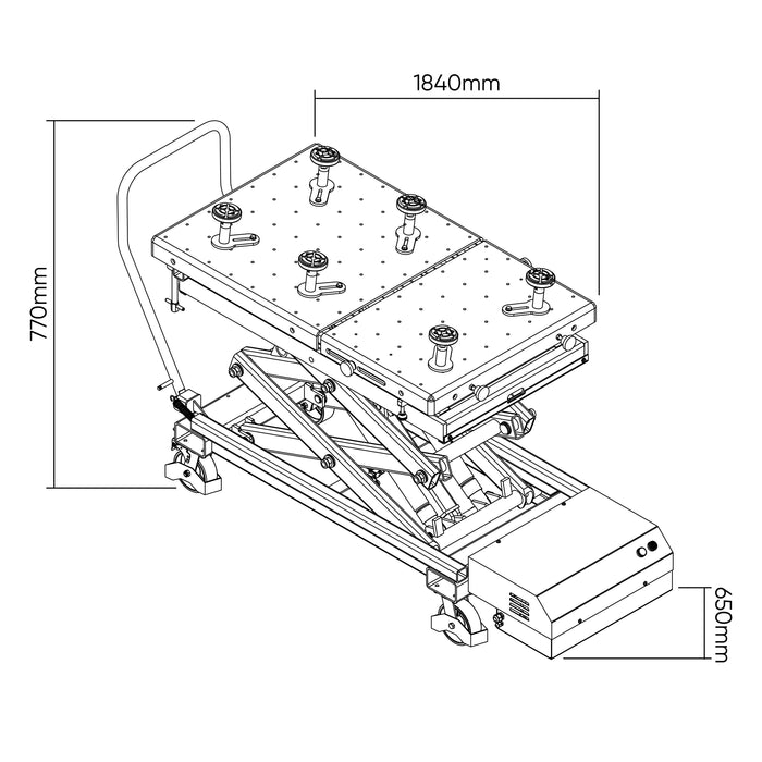 MESA HIDRÁULICA PARA BATERÍAS DE VEHÍCULOS ELÉCTRICOS 1200KG