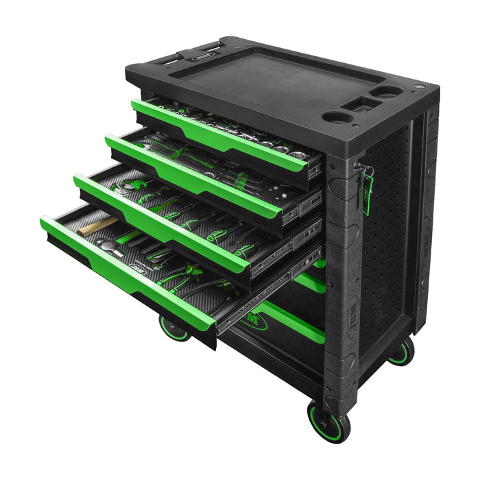 7-DRAWER TOOL CART GREEN - ASSEMBLED