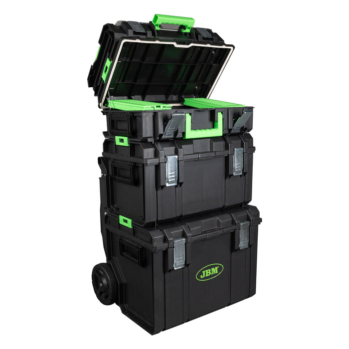CARRO MODULAR CON 4 CAJAS APILABLES