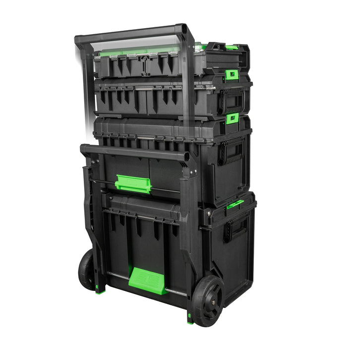 CARRO MODULAR CON 4 CAJAS APILABLES