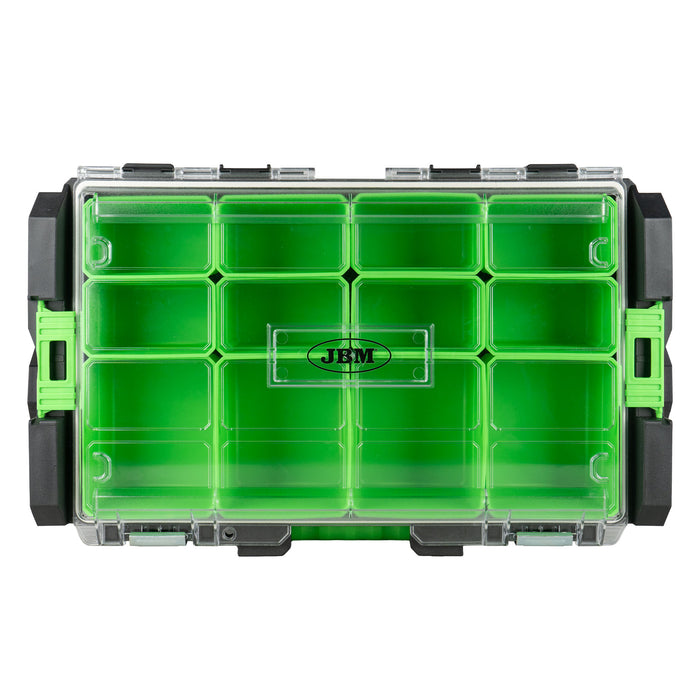 STACKABLE TOOL BOX WITH 12 COMPARTMENTS