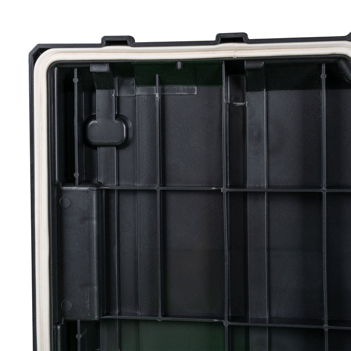 CAJA PARA HERRAMIENTAS APILABLE CON 2 ORGANIZADORES LATERALES DE PIEZAS (11 COMPARTIMENTOS)