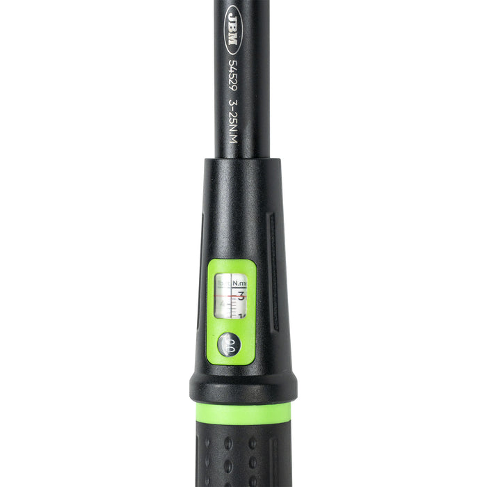 LLAVE DINAMOMÉTRICA DE 1/4" CON MIRILLA (3-25NM)