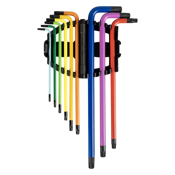 SET DE 9 LLAVES TORX DE COLORES EXTRALARGAS