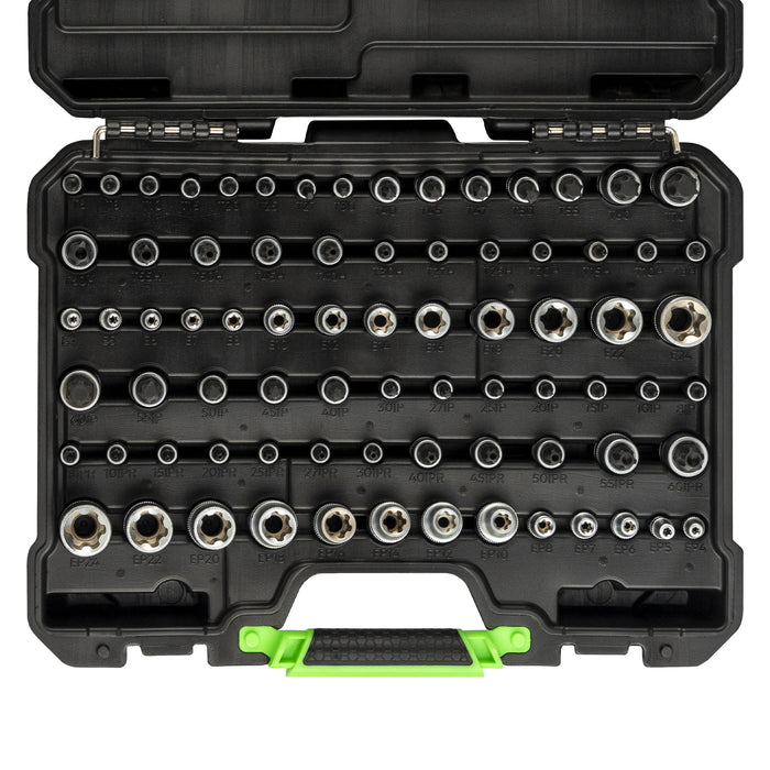 MALETÍN DE VASOS Y PUNTAS TORX / TORX PLUS DE 77 PIEZAS