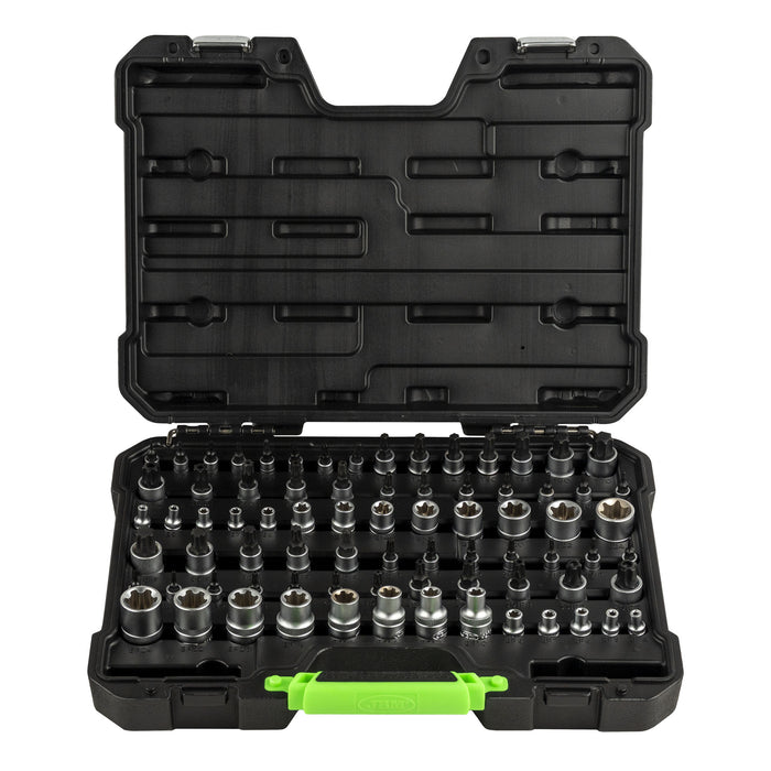 MALETÍN DE VASOS Y PUNTAS TORX / TORX PLUS DE 77 PIEZAS