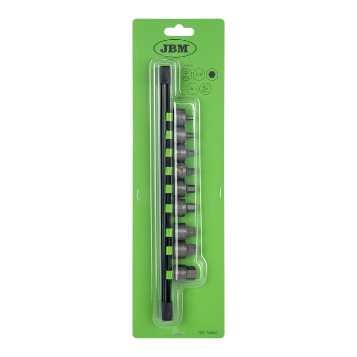 SET DE PUNTAS HEXAGONALES CORTAS 3/8" 9 PCS