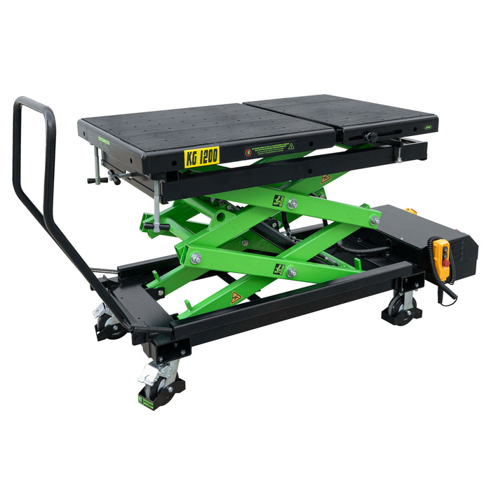 CARRO DE HERRAMIENTAS 7 CAJONES VERDE ESPECIAL VDE + MESA HIDRÁULICA PARA BATERÍAS