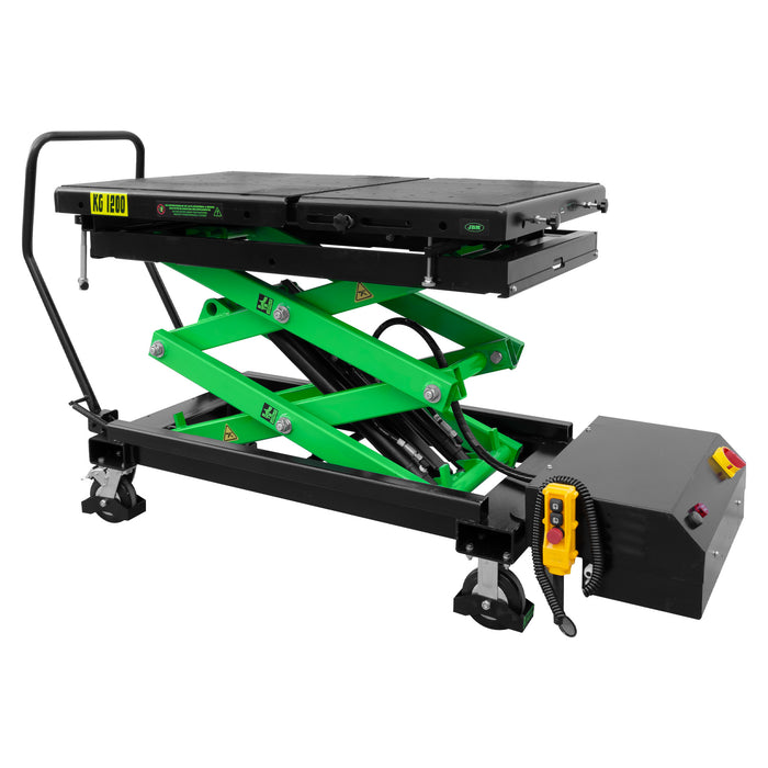 CARRO DE HERRAMIENTAS 7 CAJONES VERDE ESPECIAL VDE + MESA HIDRÁULICA PARA BATERÍAS