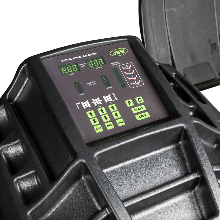 DESMONTADORA DE NEUMÁTICOS SEMIAUTOMÁTICA +  EQUILIBRADORA DE RUEDAS DIGITAL + SILLA GIRATORIA JBM