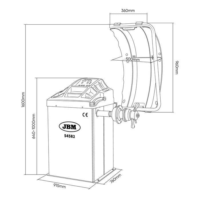 DESMONTADORA DE NEUMÁTICOS SEMIAUTOMÁTICA +  EQUILIBRADORA DE RUEDAS DIGITAL + SILLA GIRATORIA JBM