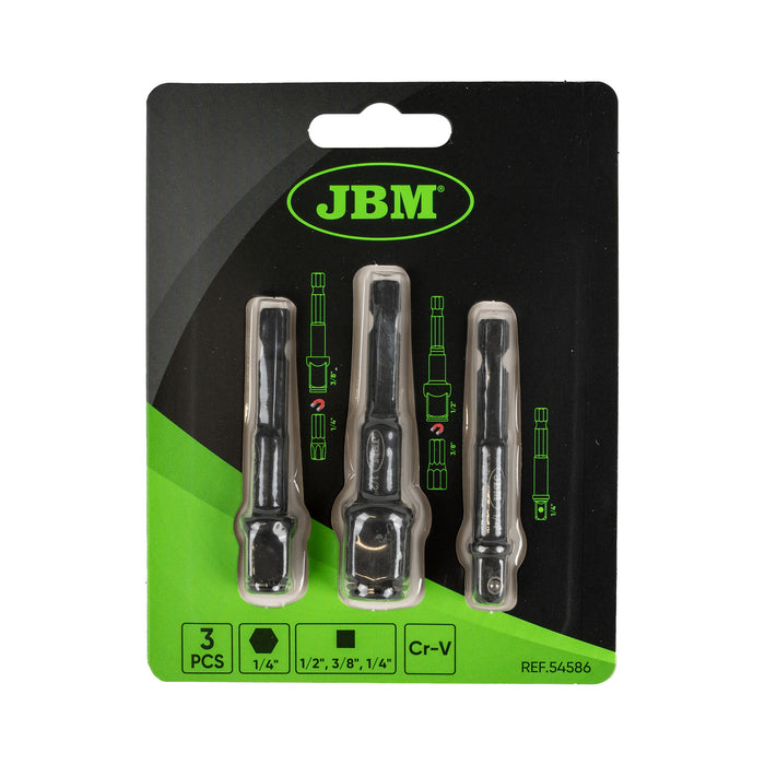 SET DE 3 ADAPTADORES DE LLAVE DE VASO CON PUNTA HEXAGONAL