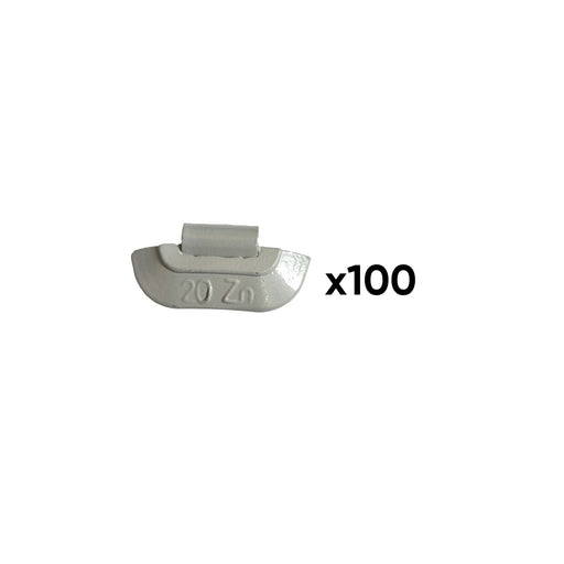 CAJA DE 100 CONTRAPESAS ZINC GRAPA 20GR. ESPECIAL LLANTA UNIVERSAL