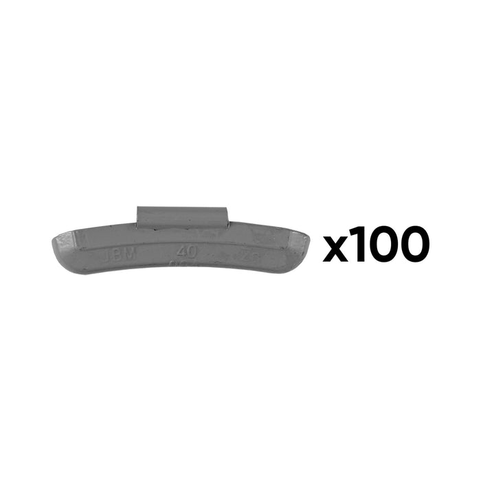 CAJA DE 100 CONTRAPESAS ZINC GRAPA 40GR. ESPECIAL LLANTA UNIVERSAL
