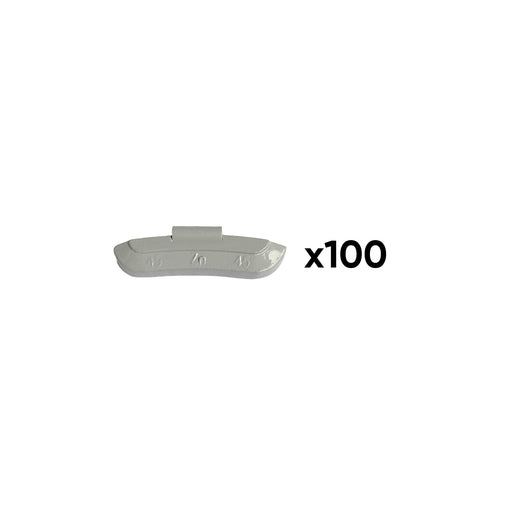 CAJA DE 100 CONTRAPESAS ZINC GRAPA 45GR. ESPECIAL LLANTA UNIVERSAL