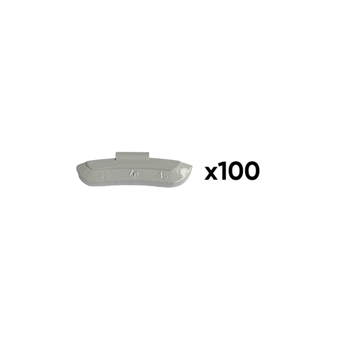 CAJA DE 100 CONTRAPESAS ZINC GRAPA 45GR. ESPECIAL LLANTA UNIVERSAL