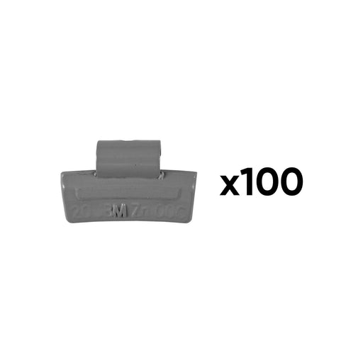 CAJA DE 100 CONTRAPESAS ZINC GRAPA 20GR. ESPECIAL LLANTA ALEACIÓN