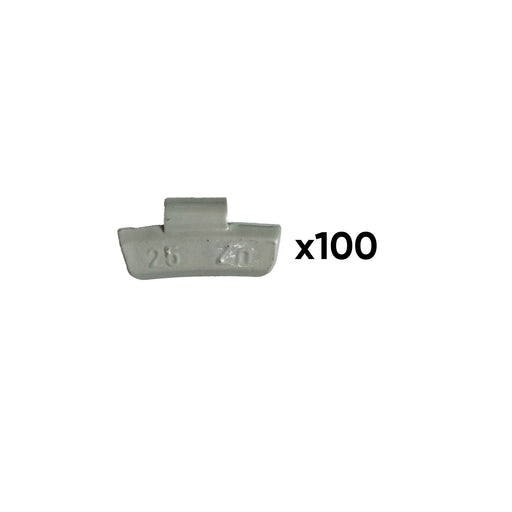 CAJA DE 100 CONTRAPESAS ZINC GRAPA 25GR. ESPECIAL LLANTA ALEACIÓN