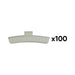 CAJA DE 100 CONTRAPESAS ZINC GRAPA 45GR. ESPECIAL LLANTA ALEACIÓN