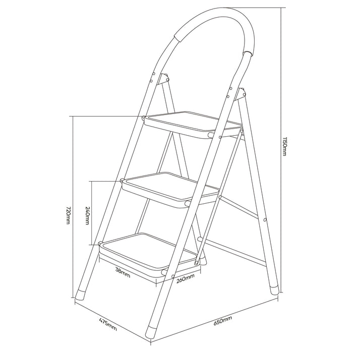 ESCALERA DE 3 PELDAÑOS