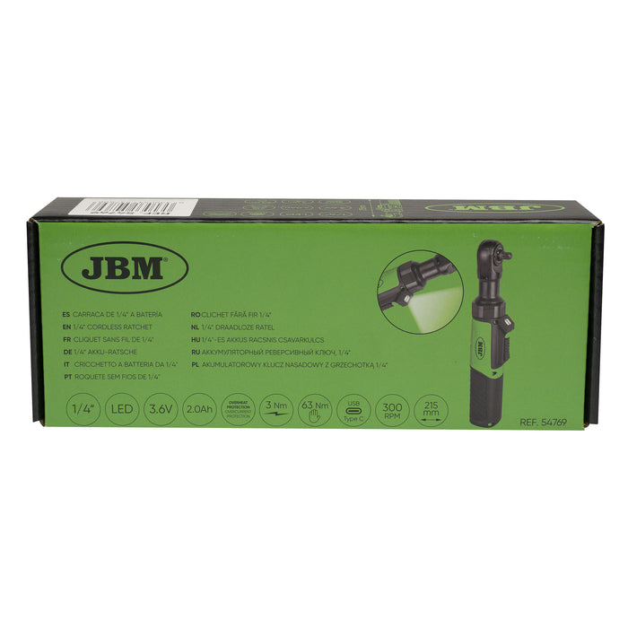 1/4” CORDLESS RATCHET - 3.6V WITH CHARGER