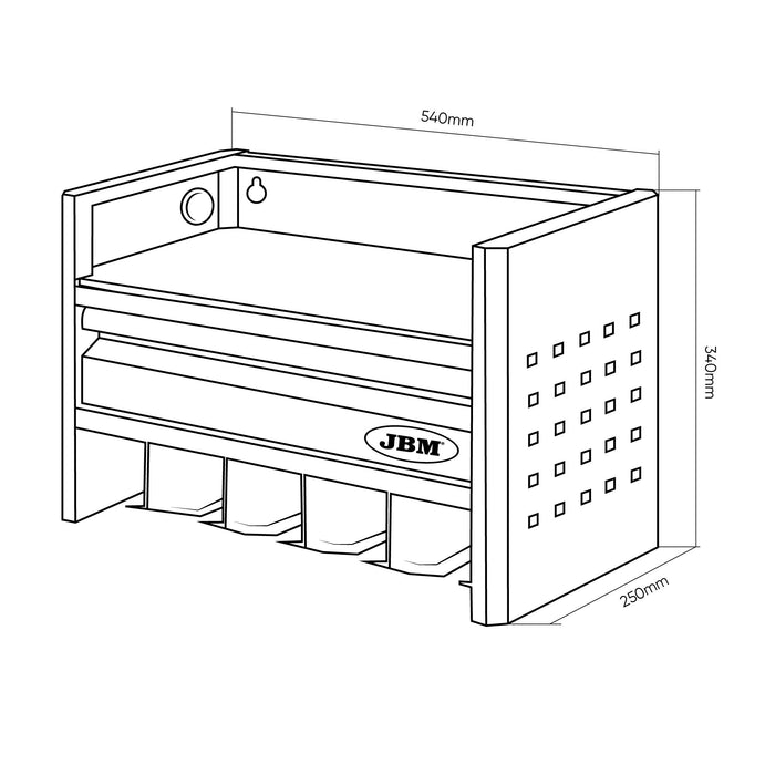 ESTANTE PARA ALMACENAMIENTO DE HERRAMIENTAS ELÉCTRICAS DE 3 NIVELES - PLATA