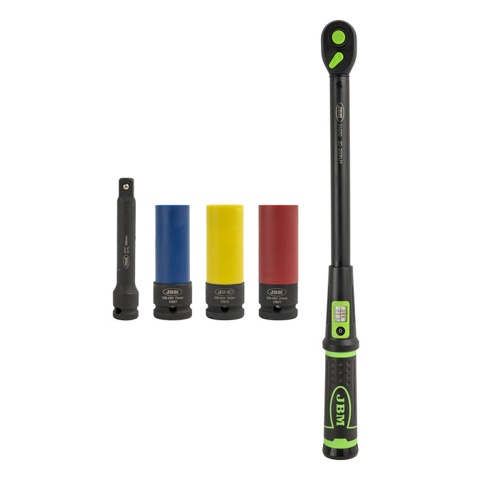 ESTUCHE DE HERRAMIENTAS DE 5 PIEZAS CON LLAVE DINAMOMÉTRICA 1/2" CON MIRILLA