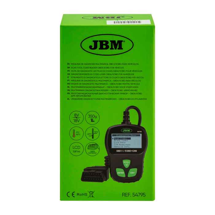 MÁQUINA DE DIAGNÓSTICO MULTIMARCA OBD II/EOBD PARA VEÍCULOS
