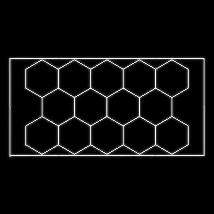 KIT DE LUMINAIRES LED HEXAGONALES SUSPENDUES POUR PLAFOND AVEC CÂBLES MÉTALLIQUES