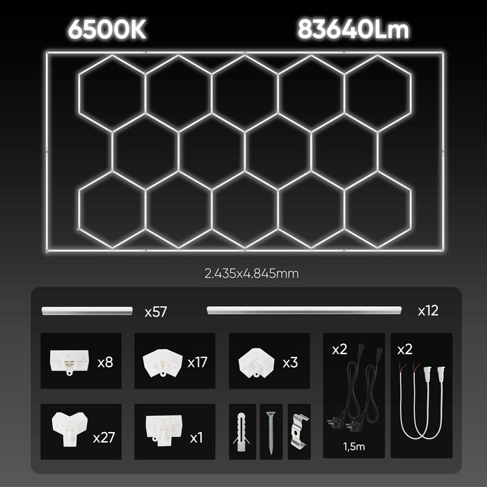 SET DE LUCES LED HEXAGONALES PARA TECHO