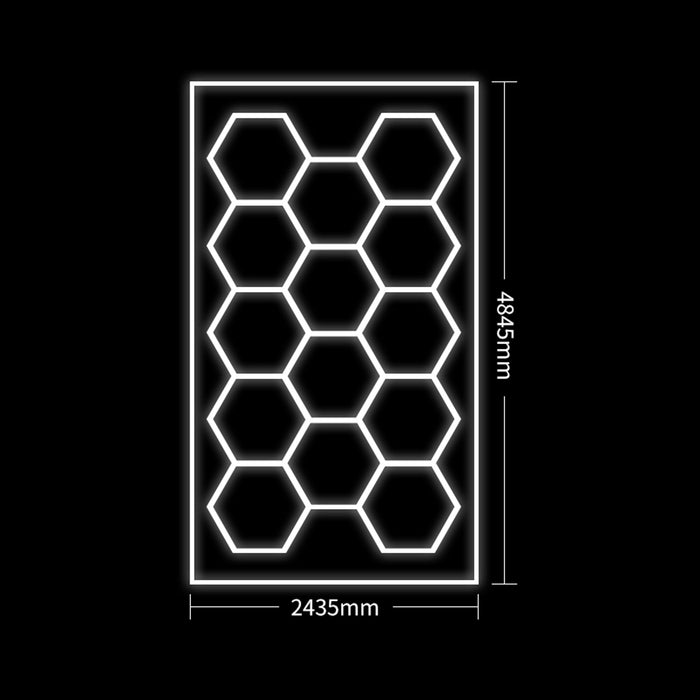 KIT DE LUMINAIRES LED HEXAGONALES SUSPENDUES POUR PLAFOND AVEC CÂBLES MÉTALLIQUES