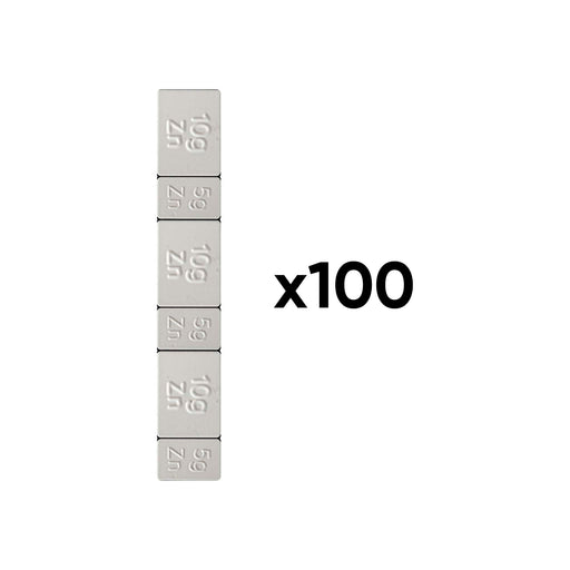 CAJA DE 100 CONTRAPESAS AUTOADHESIVAS DE ZINC - 45GR.
