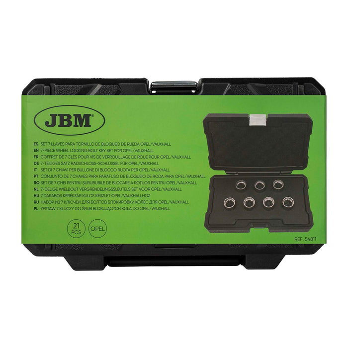 SET 7 LLAVES PARA TORNILLO DE BLOQUEO DE RUEDA OPEL/VAUXHALL