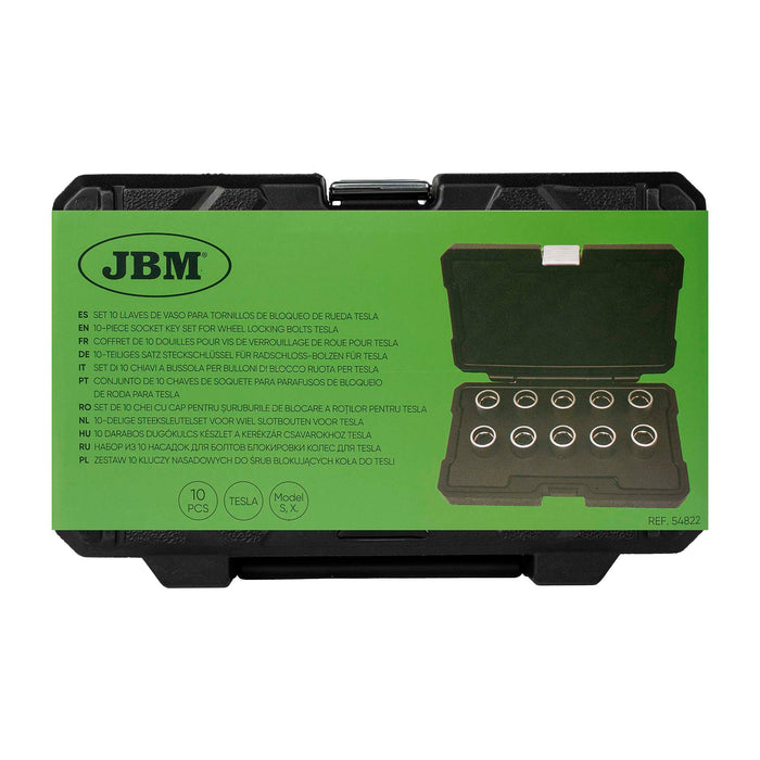 SET 10 LLAVES DE VASO PARA TORNILLOS DE BLOQUEO DE RUEDA TESLA
